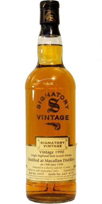 Macallan 1990 SV Vintage Collection Sherry Cask #11979 43% 700ml