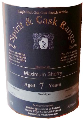 Maximum Sherry 2003 Wx Spirit & Cask Range Sherry Butt 900218 62% 700ml