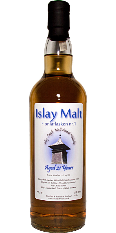 Islay Malt 1990 WhB Fionaflasken nr. 1 Sherry Butt #4 Fioniaflasken 56% 700ml
