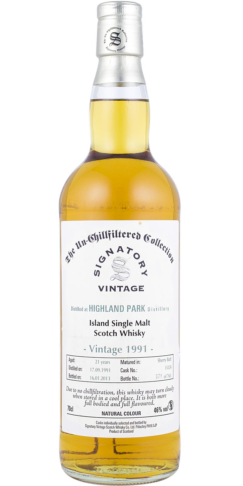 Highland Park 1991 SV The Un-Chillfiltered Collection Sherry Butt #15124 46% 700ml