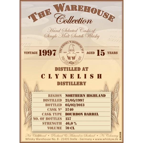 Clynelish 1997 WW8 Bourbon Barrel #5740 46% 700ml