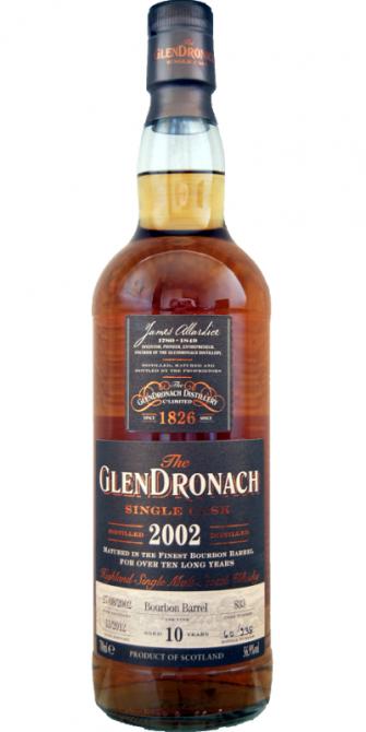 Glendronach 2002 Single Cask Bourbon Barrel #833 Japan Exclusive 56.9% 700ml