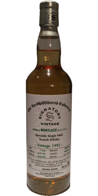 Mortlach 1995 SV The Un-Chillfiltered Collection 4090 + 91 46% 700ml