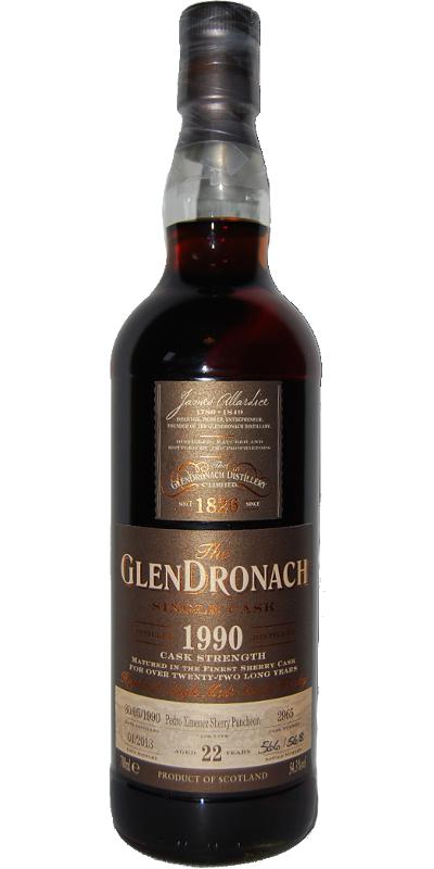 Glendronach 1990 Single Cask Pedro Ximenez Sherry Puncheon #2965 Taiwan Exclusive 54.3% 700ml
