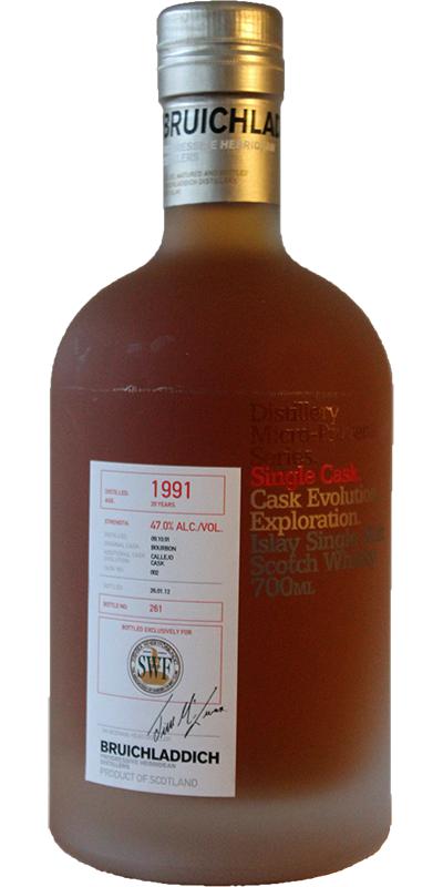 Bruichladdich 1991 Svenska Whiskyforbundet #15 Bourbon Callejo Cask #002 47% 700ml
