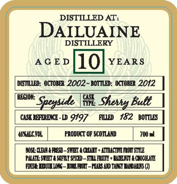 Dailuaine 2002 DoD Sherry Butt LD 9197 46% 700ml