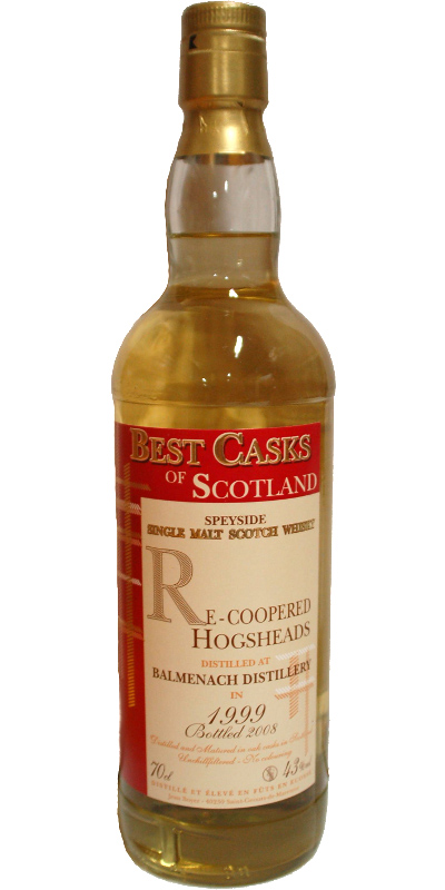 Balmenach 1999 JB Best Casks of Scotland Re-Coopered Hogsheads 43% 700ml