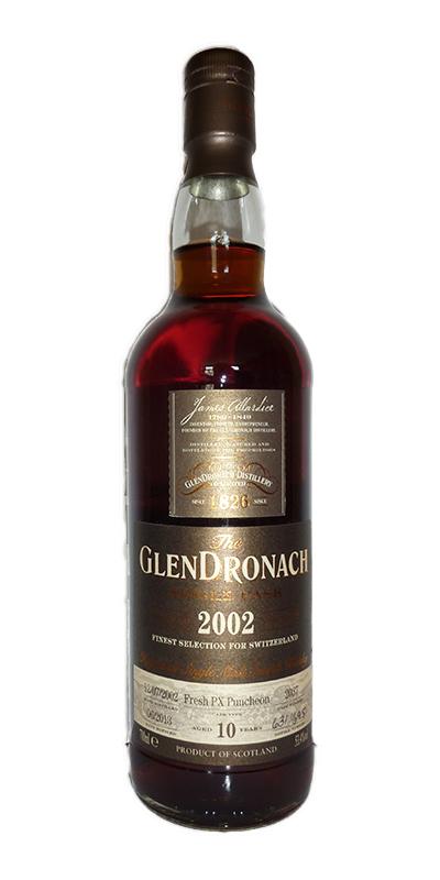 Glendronach 2002 Single Cask Fresh PX Puncheon #2037 Switzerland Exclusive 53.4% 700ml