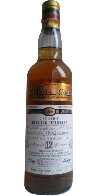 Caol Ila 1994 DL Old Malt Cask Red Wine Finished Barrel #2850 50% 700ml