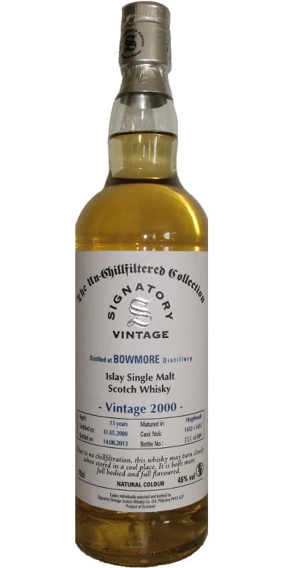Bowmore 2000 SV The Un-Chillfiltered Collection 1432 + 1433 46% 700ml