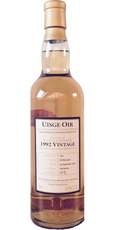 Bruichladdich 1992 UD Uisge Oir Bourbon Cask 1915 56.3% 700ml