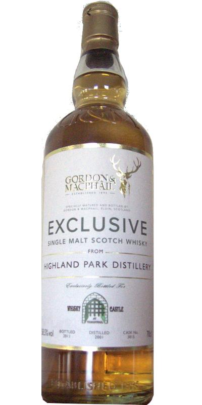 Highland Park 2001 GM Exclusive Refill Sherry Hogshead #3015 Whisky Castle Tomintoul 58.5% 700ml