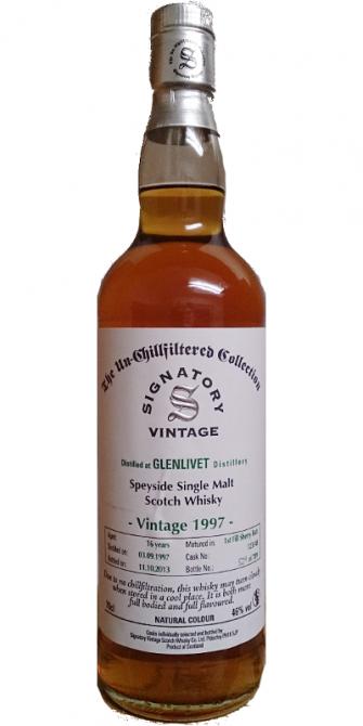 Glenlivet 1997 SV The Un-Chillfiltered Collection First Fill Sherry Butt #123548 46% 700ml