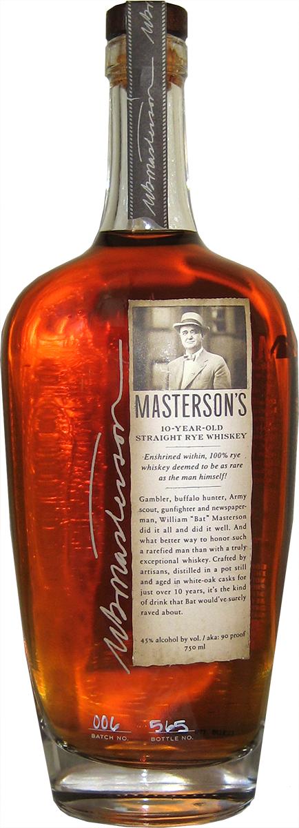 Masterson's 10yo Straight Rye Whisky American White Oak Barrels 45% 750ml