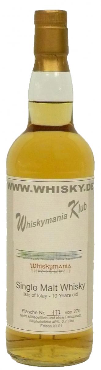 Whiskymania Klub 10yo Isle of Islay Wm.de Edition 03/01 46% 700ml