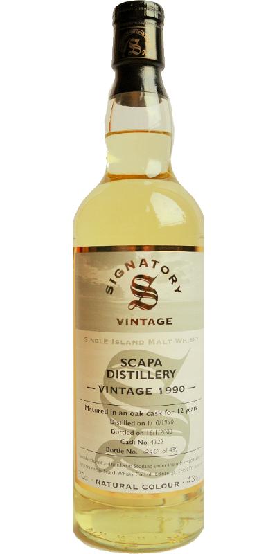 Scapa 1990 SV Vintage Collection Oak Cask #4322 43% 700ml