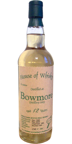 Bowmore 1990 HoW Bourbon refill #985 46% 700ml