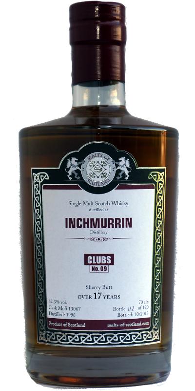 Inchmurrin 1996 MoS Clubs 09 Sherry Butt Eslof Whisky Society Sweden 62.3% 700ml