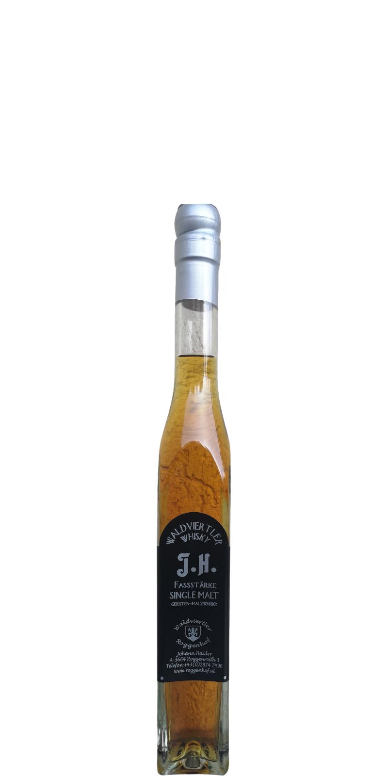 Waldviertler Whisky J.H. Single Malt Fassstarke Manhartsberger Sommereiche L 10 01 54.5% 350ml