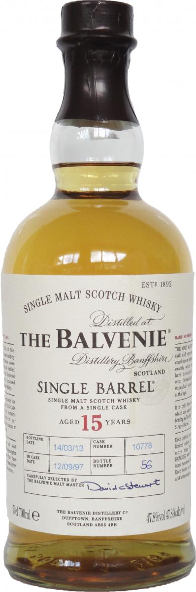 Balvenie 15yo Single Barrel Bourbon Cask #10778 47.8% 700ml
