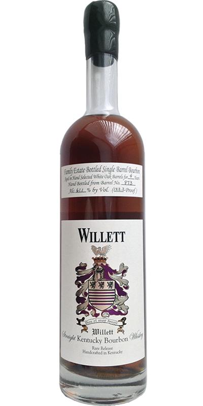 Willett 4yo Family Estate Bottled Single Barrel Bourbon #873 61.1% 750ml