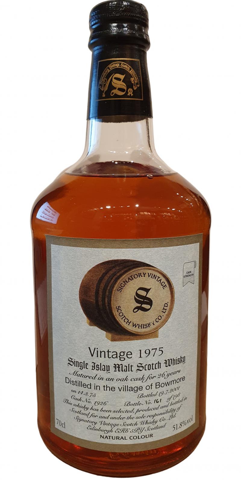 Bowmore 1975 SV Vintage Collection Dumpy Oak Cask #1926 51.8% 700ml