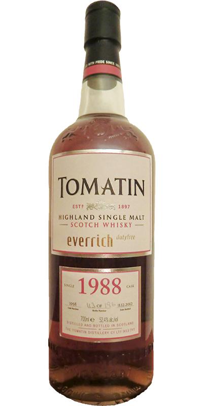 Tomatin 1988 Single Cask #1098 Everrich duty free 52.4% 700ml