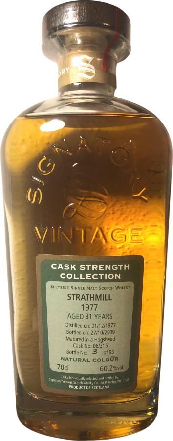 Strathmill 1977 SV Cask Strength Collection Hogshead 06 315 06/315 60.2% 700ml