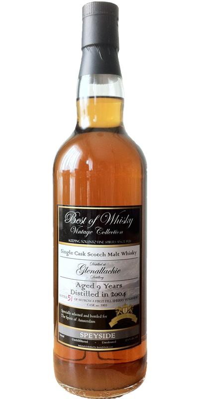 Glenallachie 2004 BoW Vintage Collection 1st Fill Sherry Hogshead #3003 The Spirit of Amsterdam 2014 57.1% 700ml