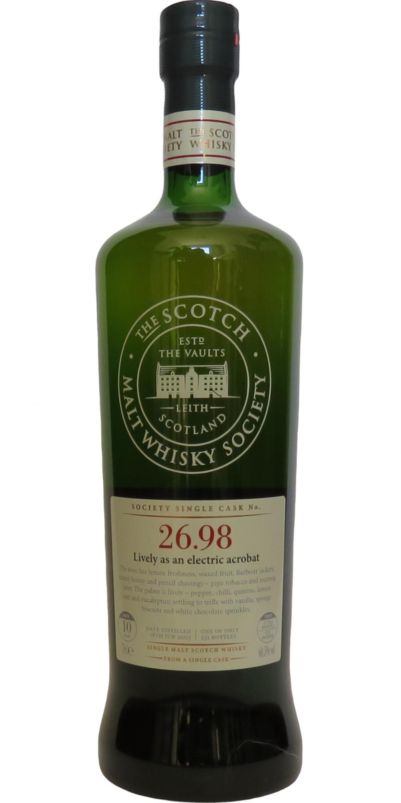 Clynelish 2003 SMWS 26.98 Lively as an electric acrobat 1st Fill Ex-Bourbon Barrel 60.5% 750ml
