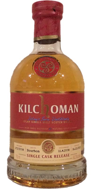 Kilchoman 2008 Single Cask for K&L Wines Bourbon 172/2008 60.2% 750ml