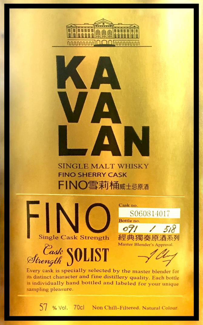 Kavalan Solist Fino Fino Sherry S060814017 57% 700ml