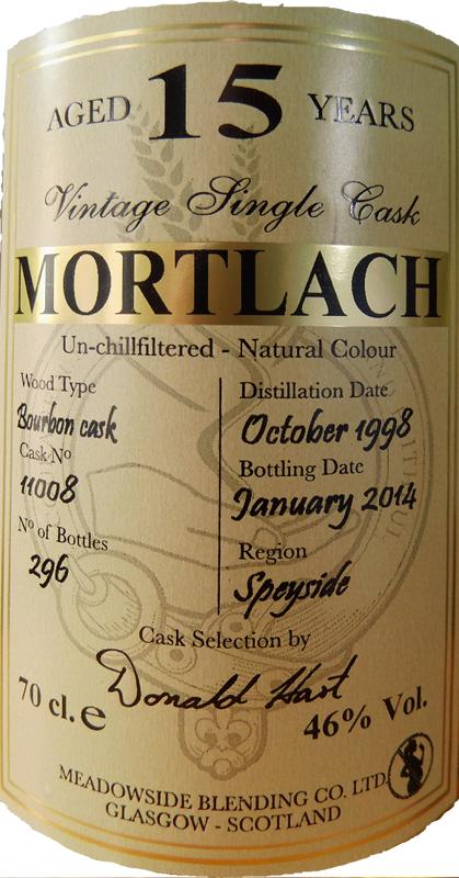 Mortlach 1998 MBl The Maltman Bourbon Cask 11008 46% 700ml