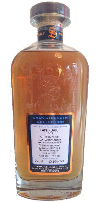 Laphroaig 1997 SV Cask Strength Collection Hogshead 3365 K&L Wine Merchants 55.2% 750ml