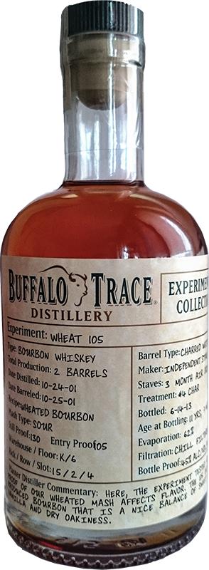 Buffalo Trace 2001 Experimental Collection Wheat 105 Charred White Oak Barrel 45% 375ml