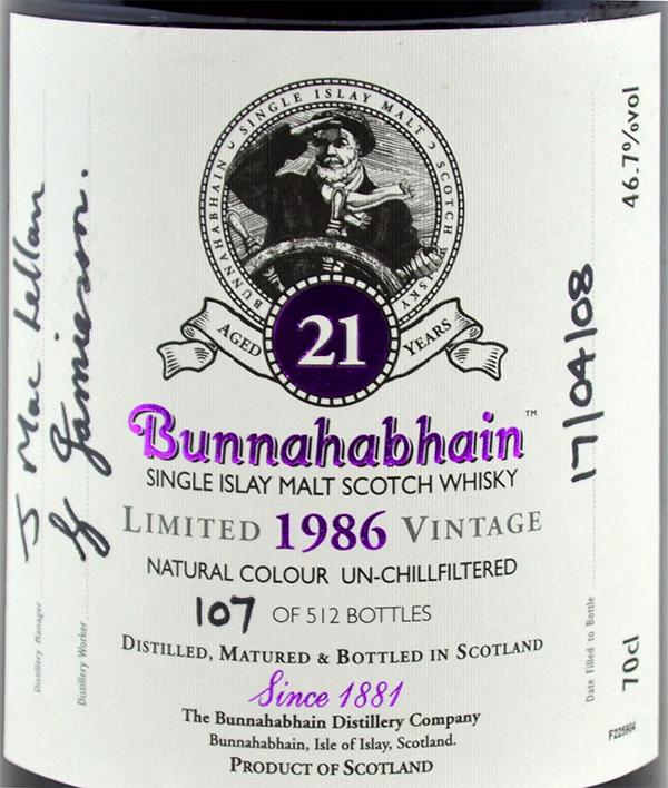 Bunnahabhain 1986