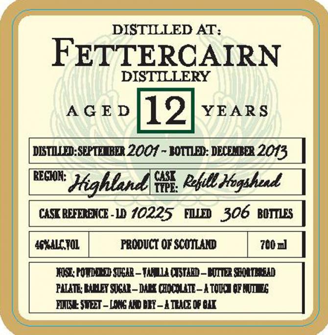 Fettercairn 2001 DoD Refill Hogshead LD 10225 46% 700ml