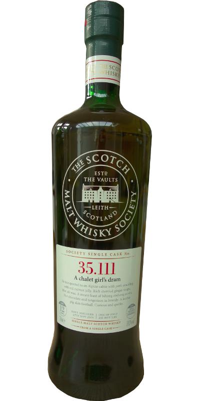 Glen Moray 2001 SMWS 35.111 A chalet girl's dram Refill Ex-Chardonnay Hogshead 59.3% 700ml