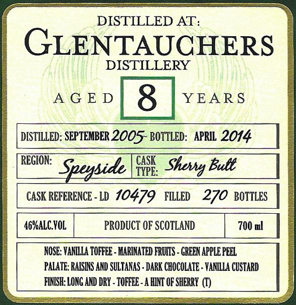 Glentauchers 2005 DoD Sherry Butt LD 10479 46% 700ml