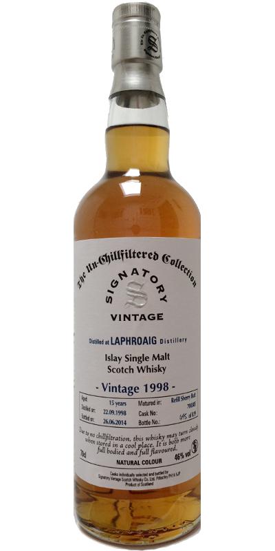 Laphroaig 1998 SV The Un-Chillfiltered Collection Refill Sherry Butt #700385 46% 700ml