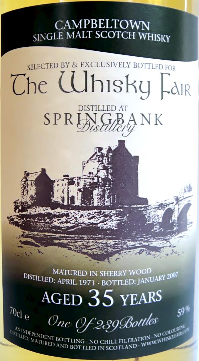 Springbank 1971 WF - Ratings and reviews - Whiskybase