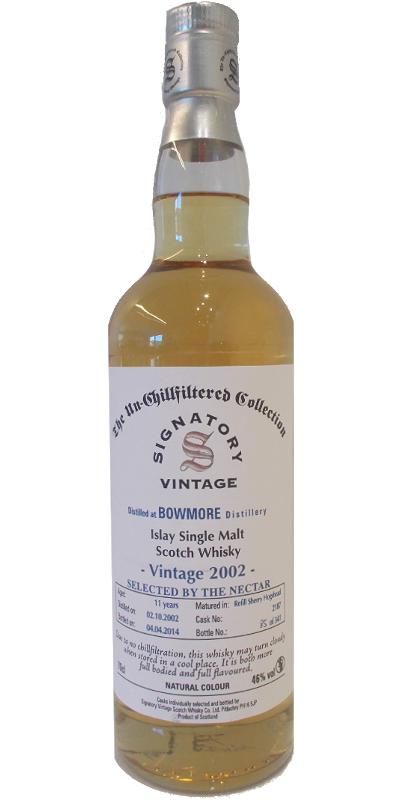 Bowmore 2002 SV The Un-Chillfiltered Collection Refill Sherry Hogshead #2187 46% 700ml