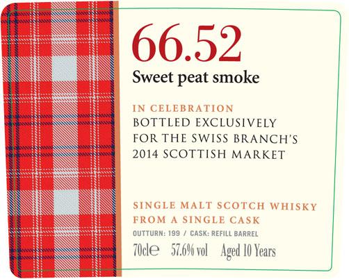 Ardmore 10yo SMWS 66.52 Sweet peat smoke Refill Barrel 66.52 the Swiss Branch's 2014 Scottish Market 57.6% 700ml