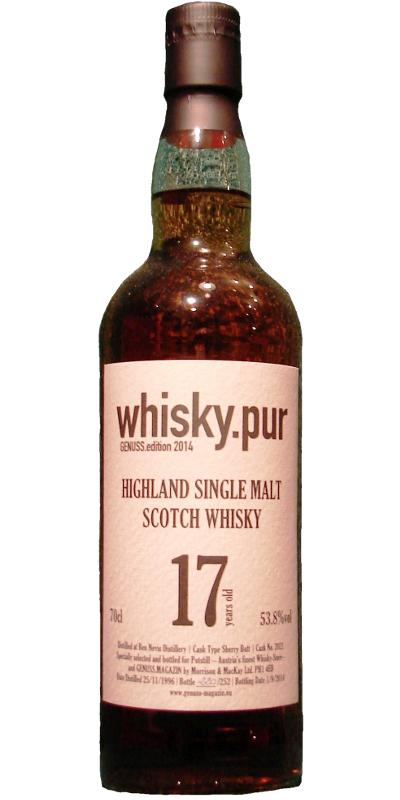 Ben Nevis 1996 MMcK Highland Single Malt Scotch Whisky Sherry Butt #2021 Potstill Vienna & GENUSS.MAGAZIN 53.8% 700ml