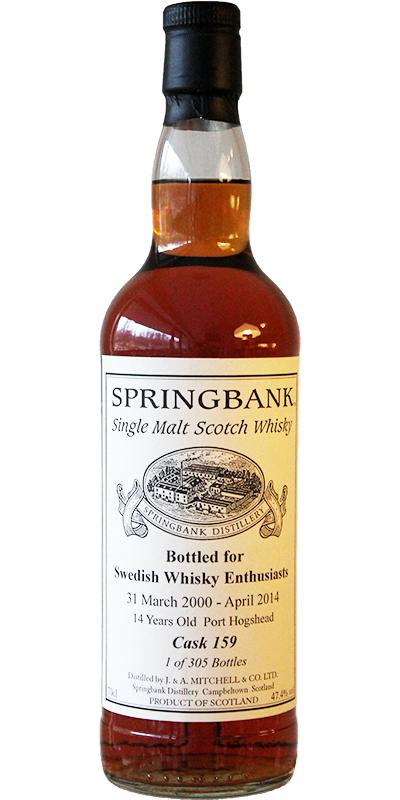 Springbank 2000 Private Bottling Port Hogshead #159 Swedish Whisky Enthusiasts 47.4% 700ml