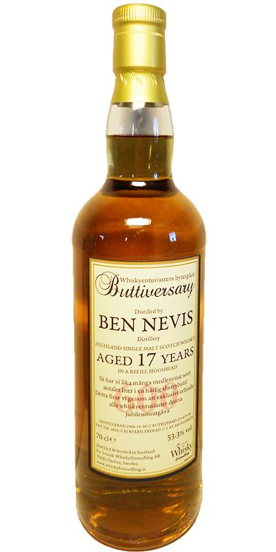 Ben Nevis 1996 SWf Refill Hogshead #1624 Whisky Enthusiasts 53.3% 700ml