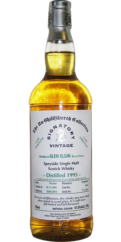 Glen Elgin 1995 SV The Un-Chillfiltered Collection Cask Strength #1644 K&L Wine Merchants 57% 750ml