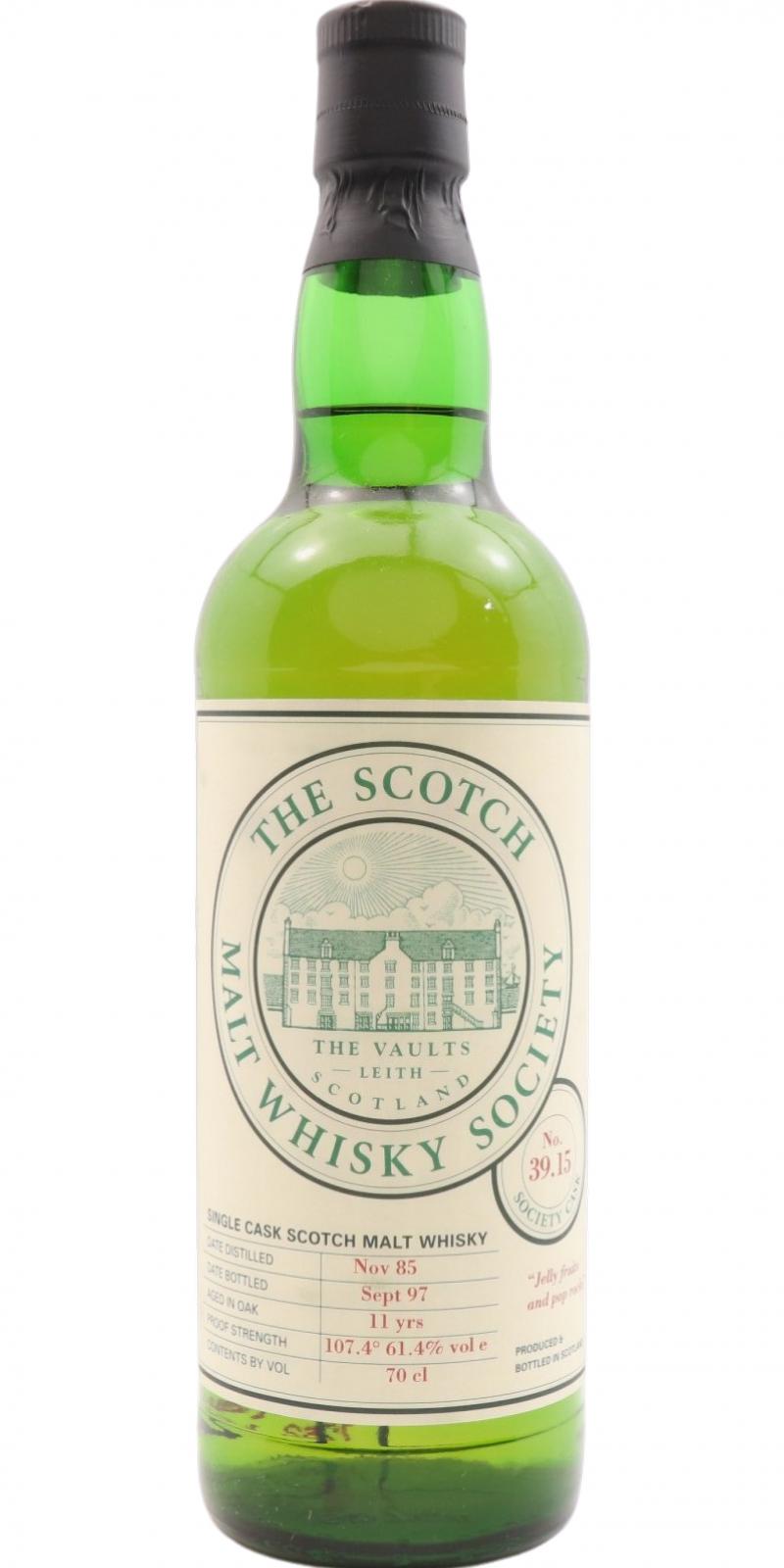 Linkwood 1985 SMWS 39.15 Jelly fruits and pop rocks 39.15 61.4% 700ml