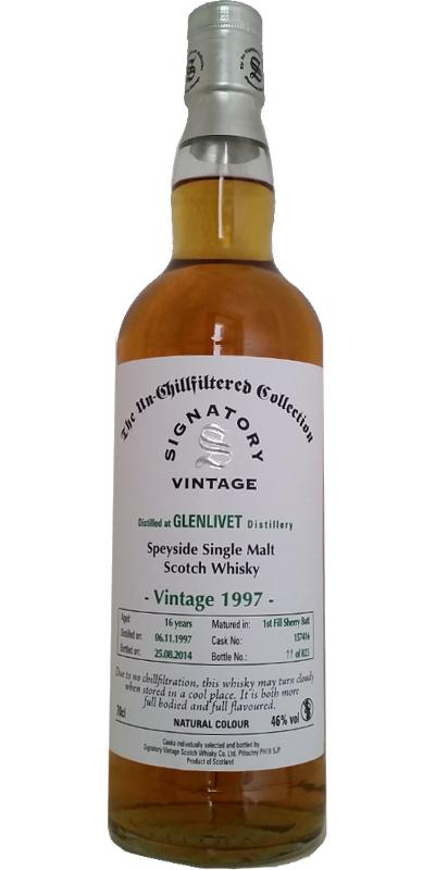 Glenlivet 1997 SV The Un-Chillfiltered Collection 1st Fill Sherry Butt #157416 60 46% 700ml