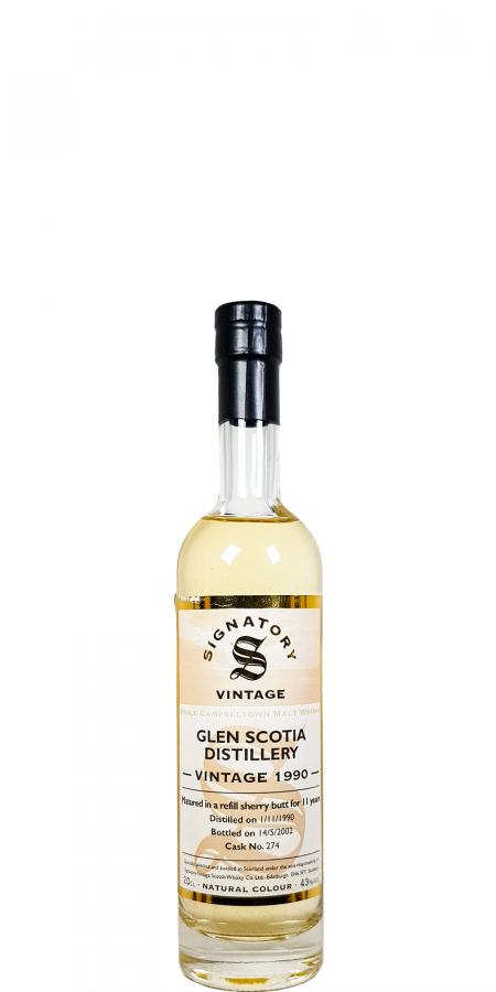 Glen Scotia 1990 SV Vintage Collection Refill Sherry Butt #274 43% 200ml